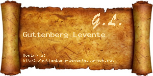Guttenberg Levente névjegykártya
